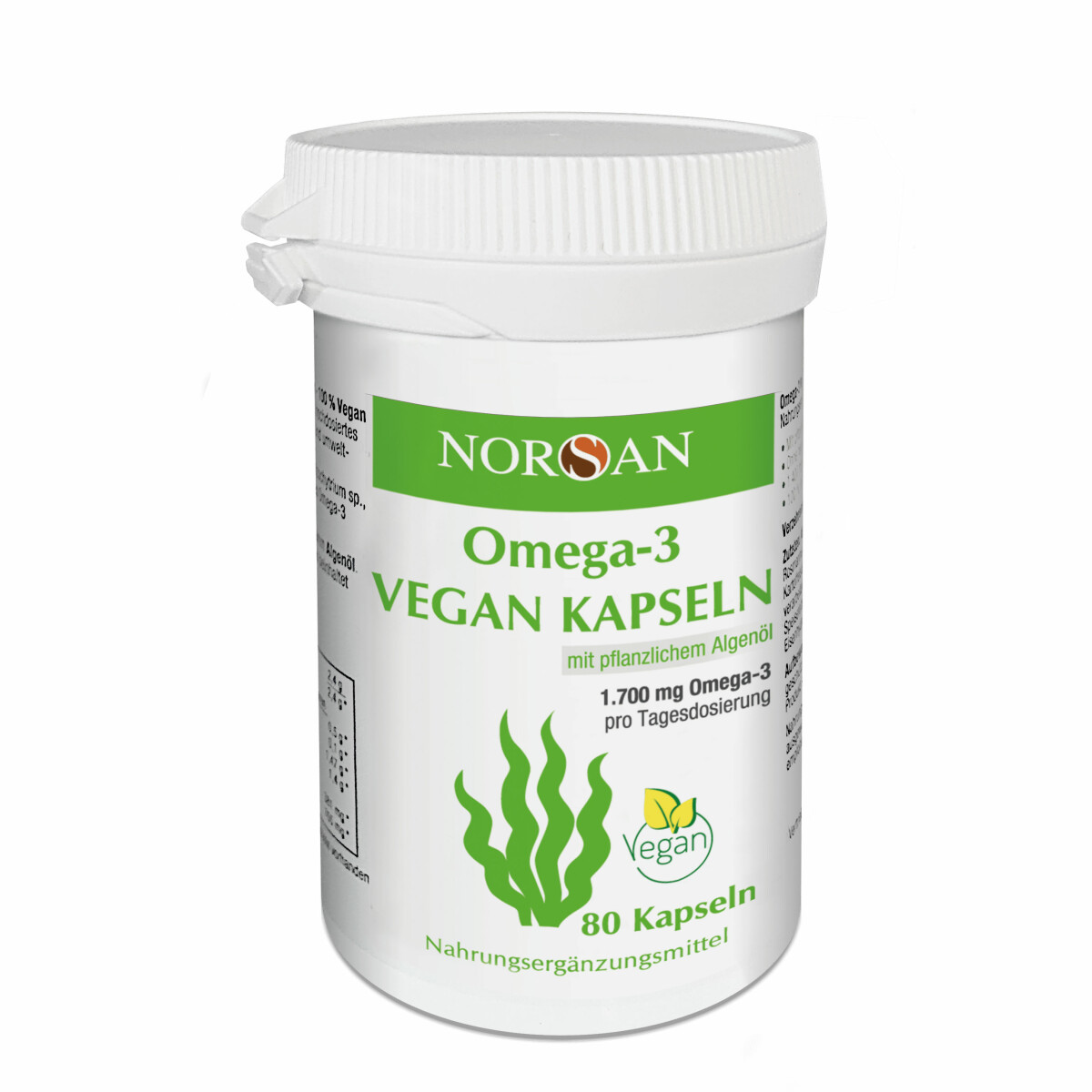 NORSAN Omega-3 Vegan 80 Kapseln -Pflanzliches Omega-3...