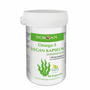 NORSAN Omega-3 Vegan 80 Kapseln -Pflanzliches Omega-3...